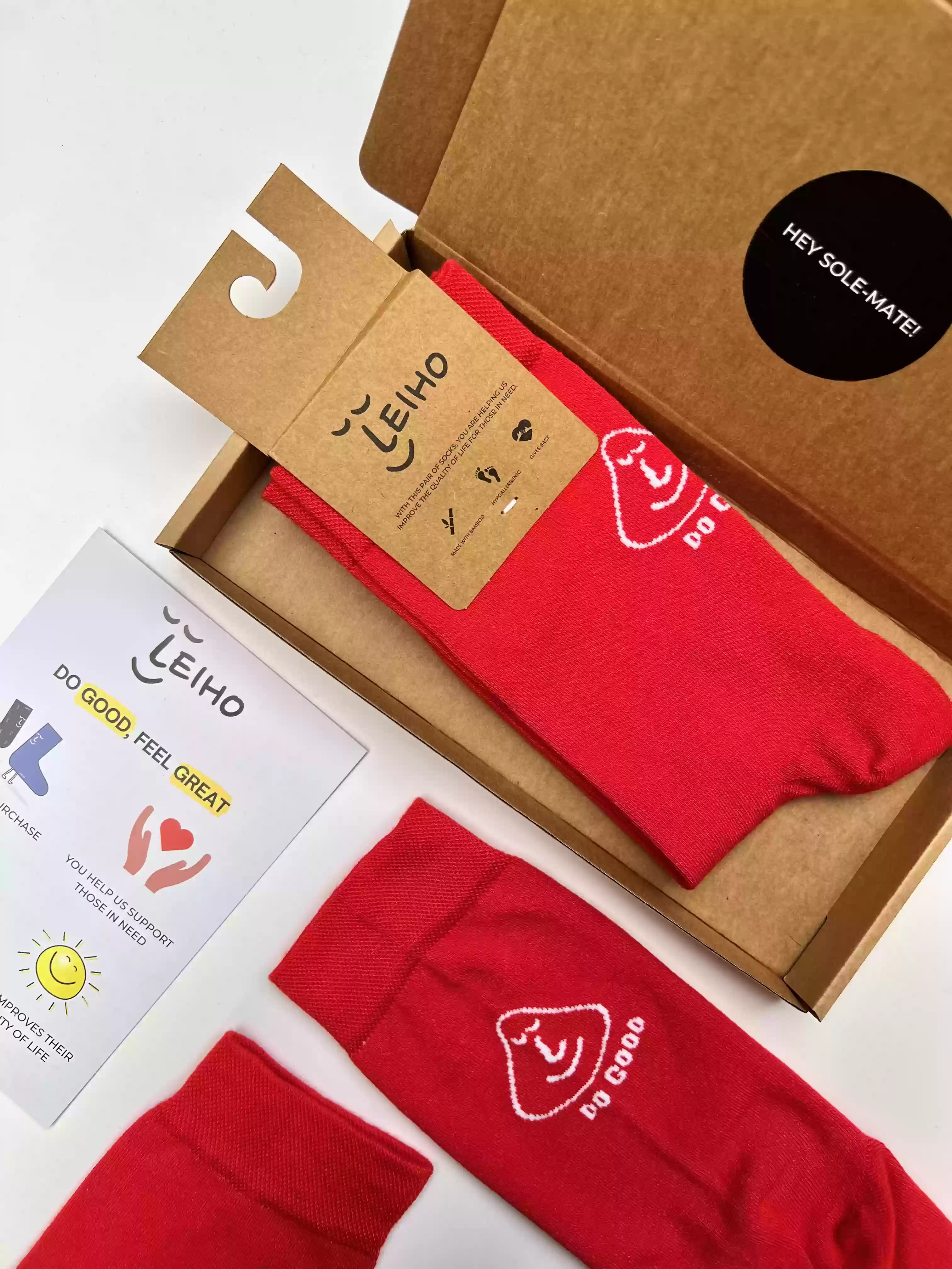 Red smiley face socks perfect for gifting