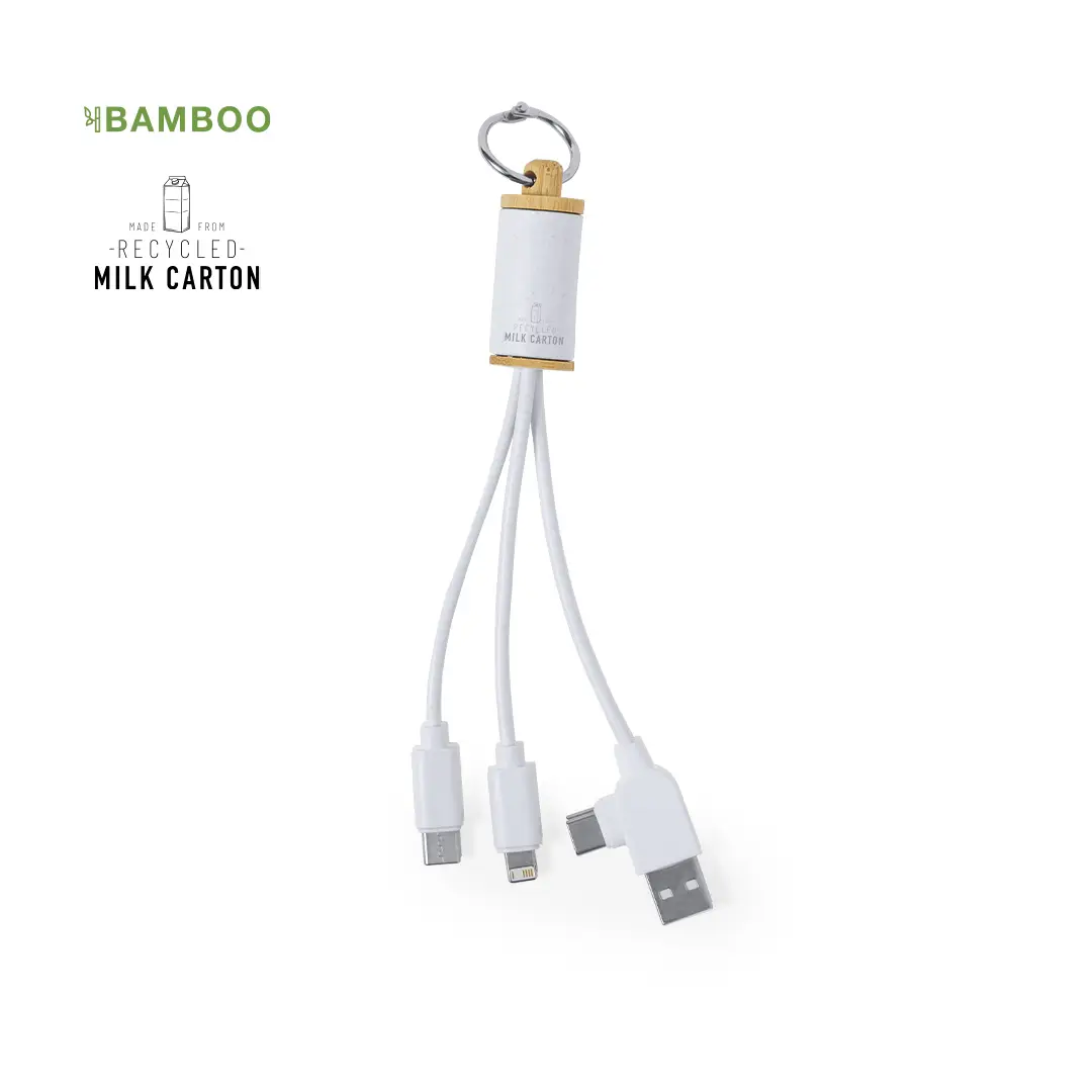 Recycled Milk Carton / Bamboo Charging Cable