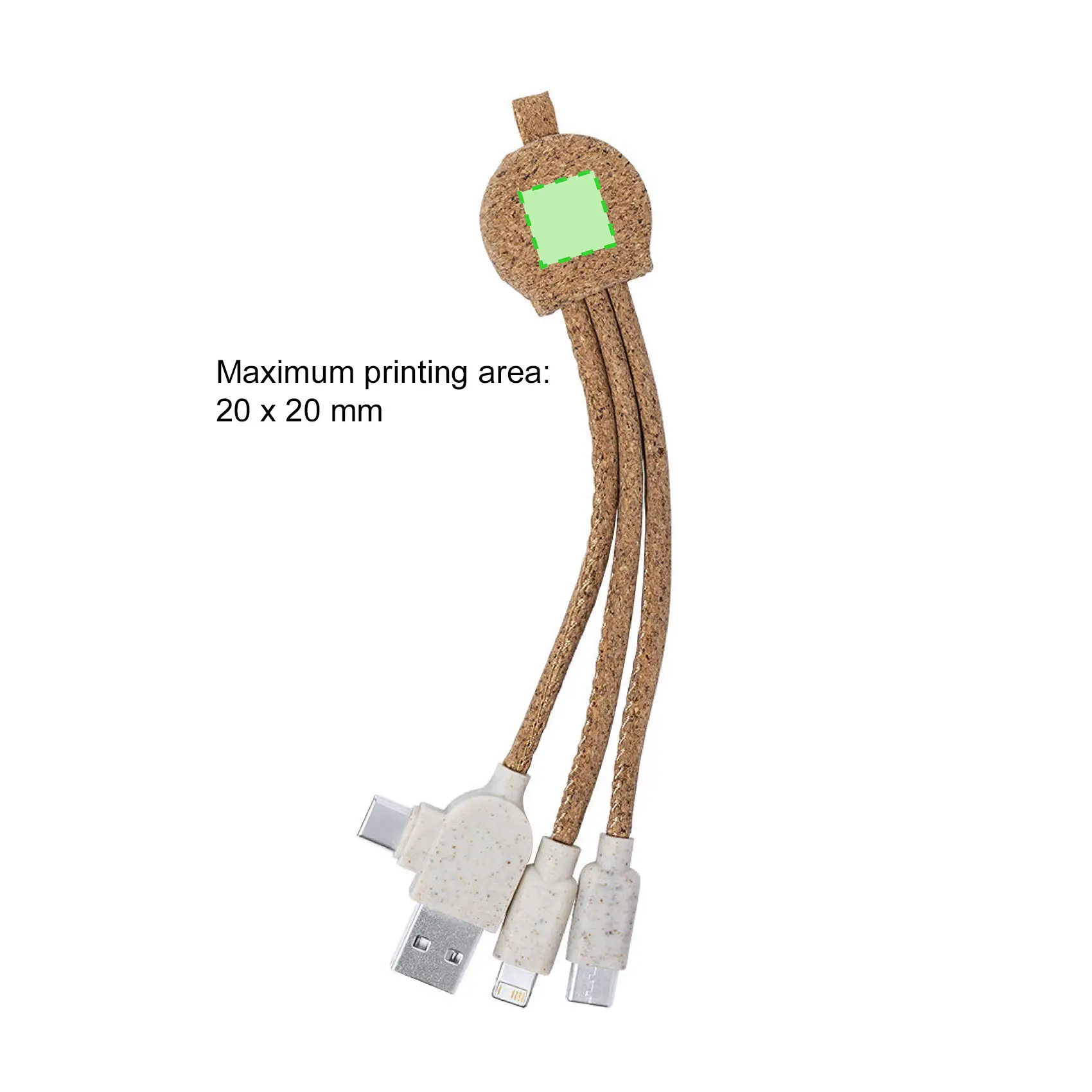 Cork/Wheat Charging Cable - 8474