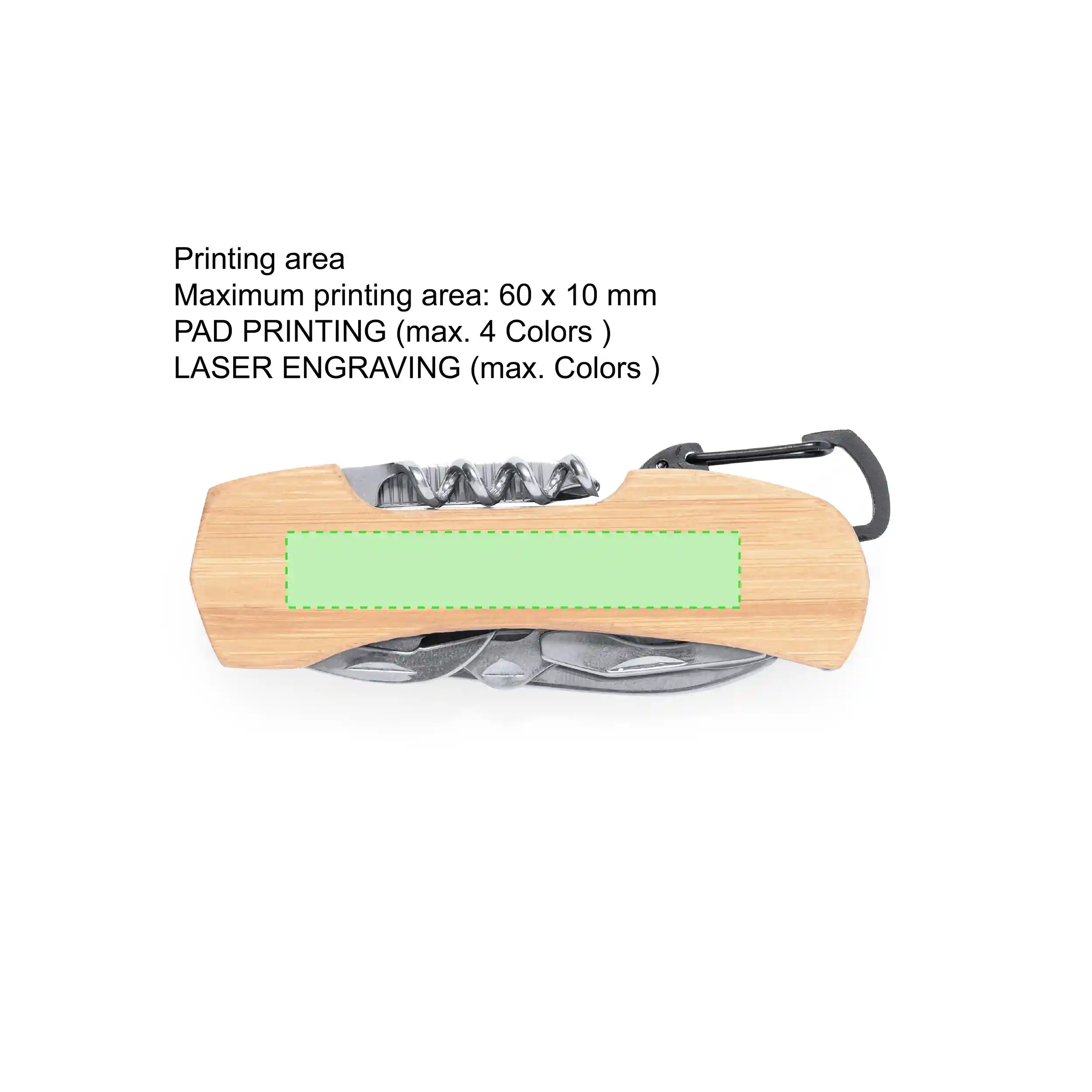 Bamboo / Stainless Steel Multi-Purpose Pocket Knife - 4835
