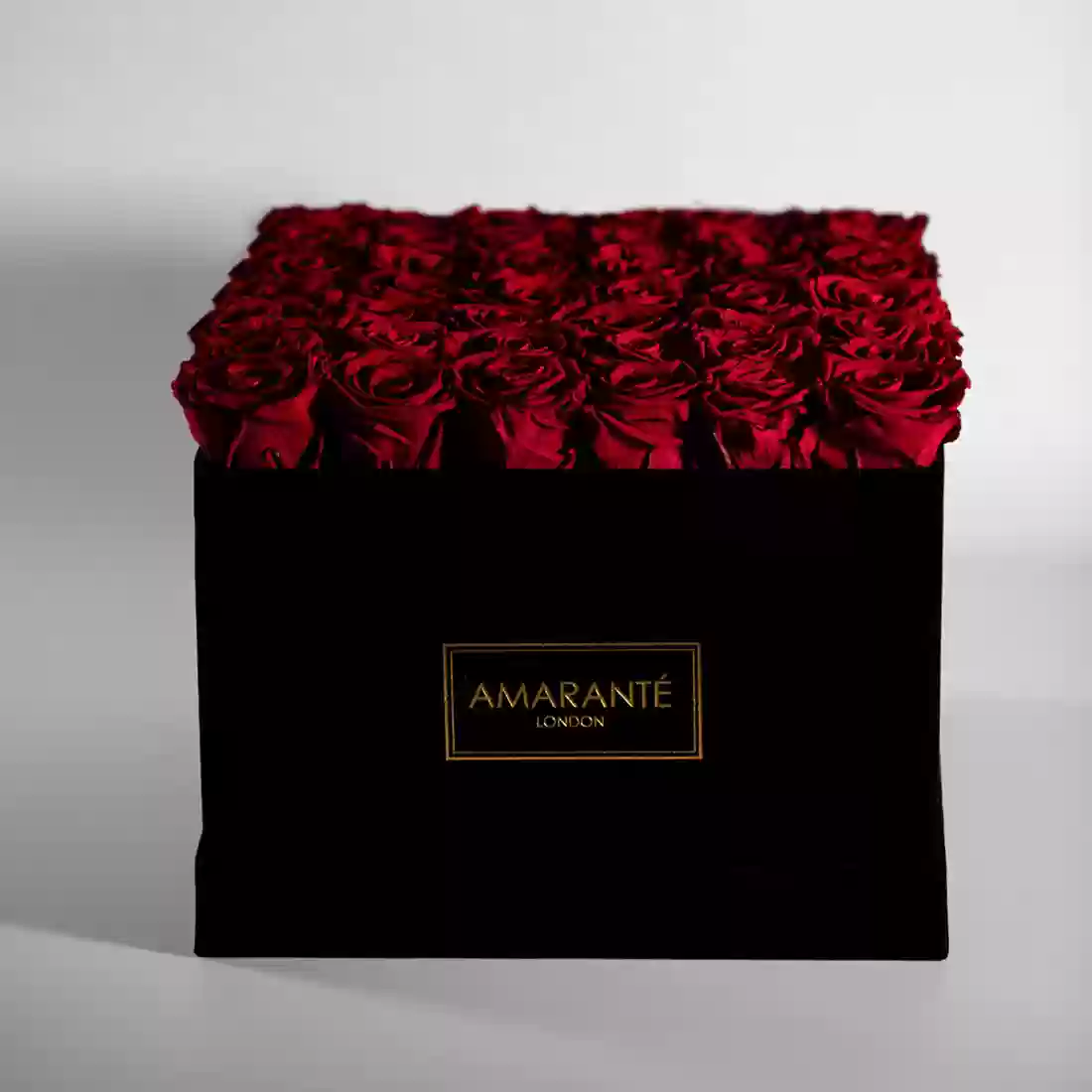 Extra Large Black Square Suede Rose Box  - 8451