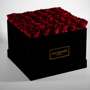 product image - Extra Large Black Square Suede Rose Box 